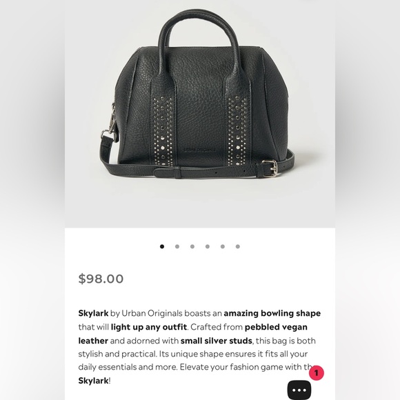 Urban Outfitters Originals NWT Skylark Vegan Black Handbag - Picture 5 of 14